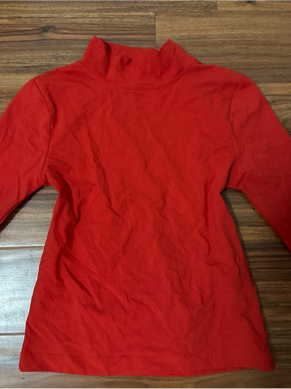 Zara Red Long-Sleeve Mock Neck Top